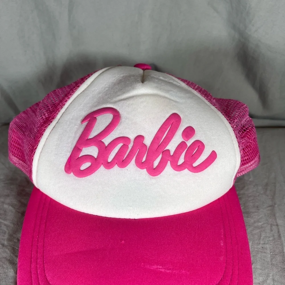 Barbie Trucker Hat Pink White Foam Mesh‎ Snapback Cap